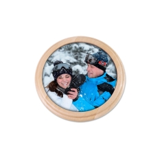 Posavasos personalizado con Pie Madera