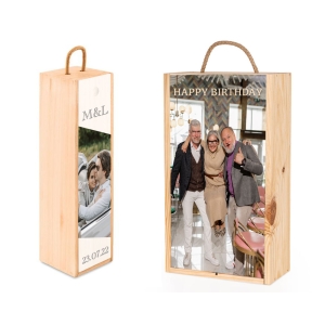 Caja de madera para vino personalizada
