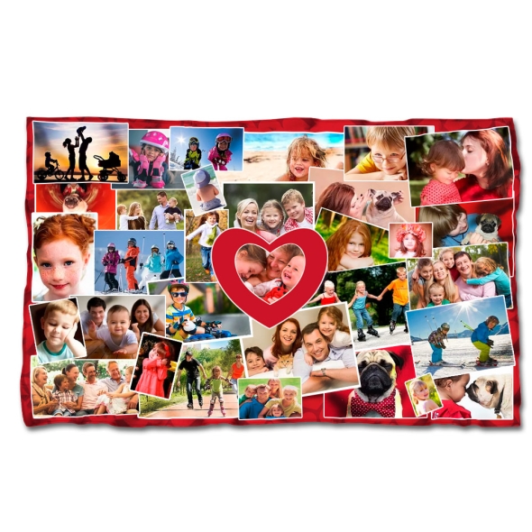 Manta personalizada corazon 100x75