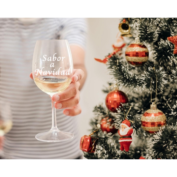copas de vino grabadas Navidad
